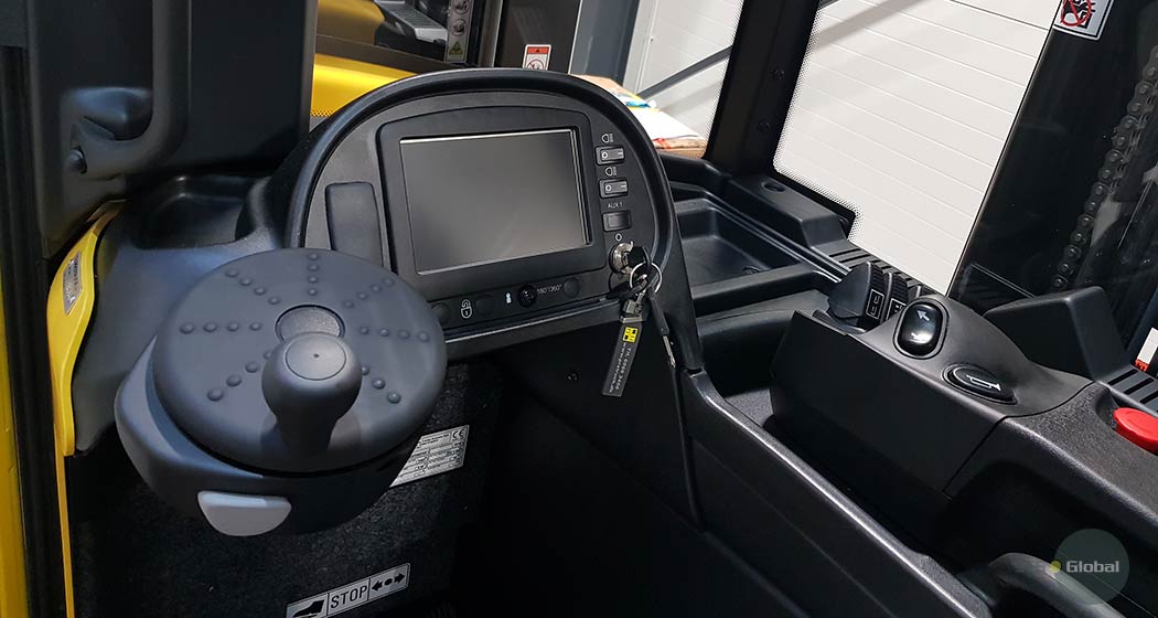 Hyster forklift operator's cab view
