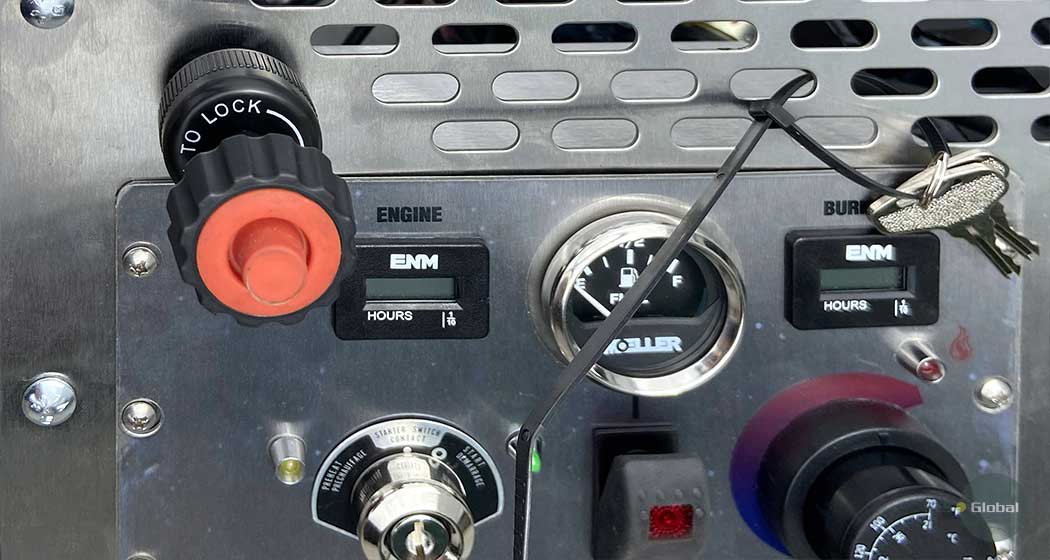 Hot water pressure washer dashboard