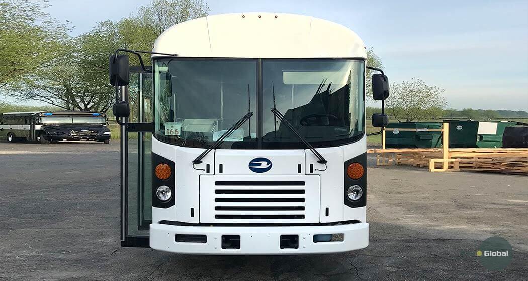 Blue Bird bus front view